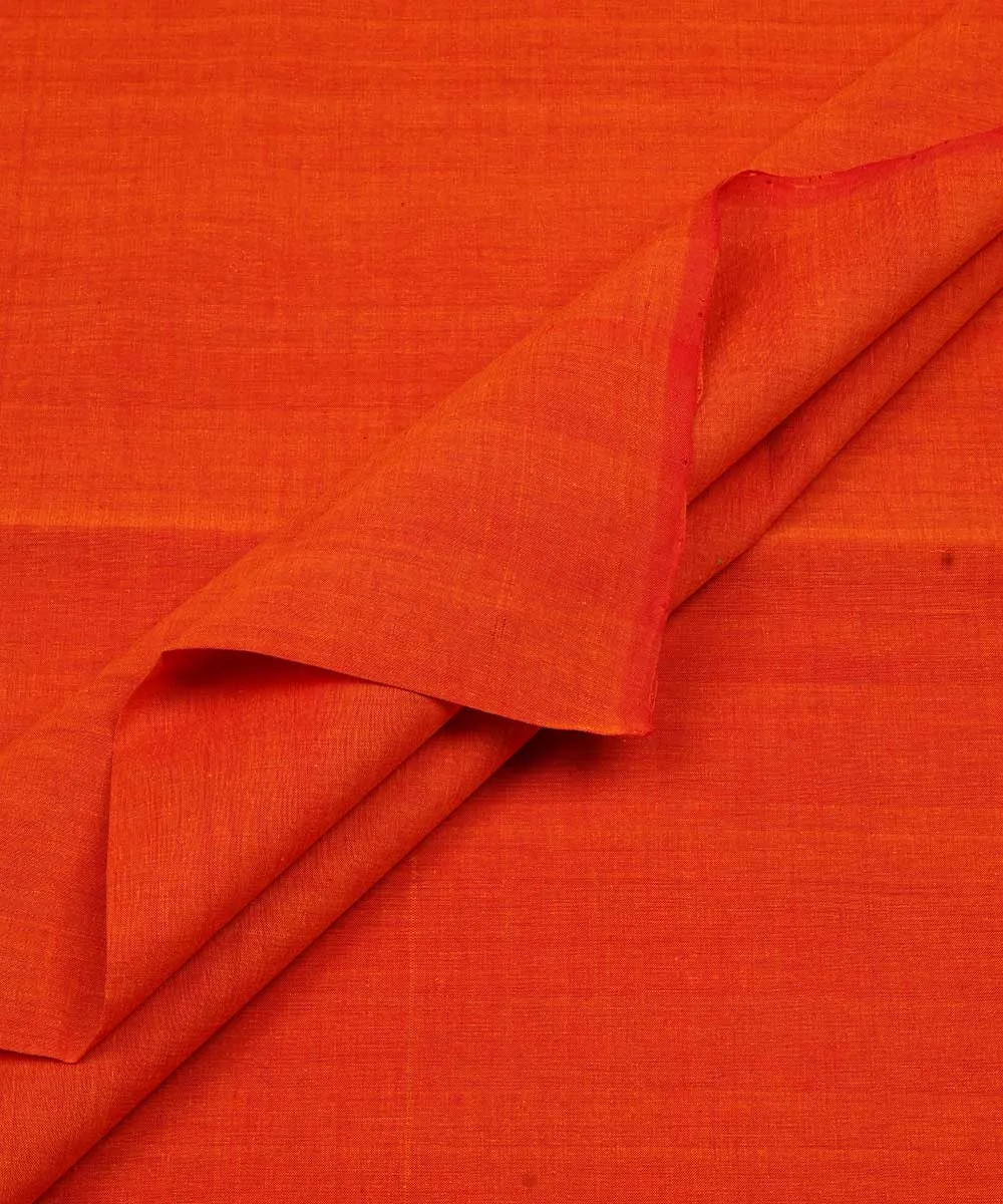 0.7m Orange hand woven cotton mangalgiri fabric