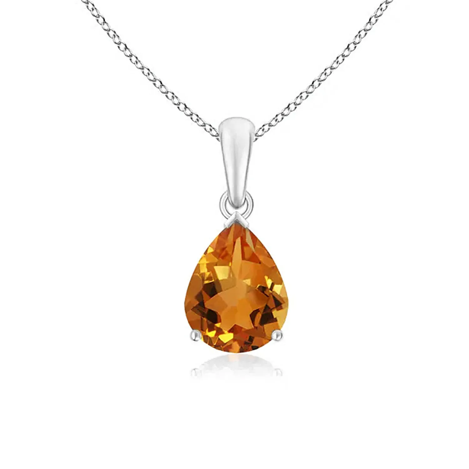 1 CT. Pear Shape Citrine Solitaire Pendant