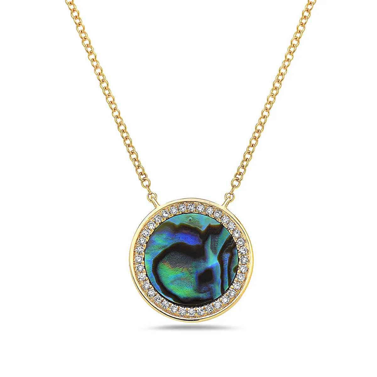 14k Abalone & Diamond Pendant