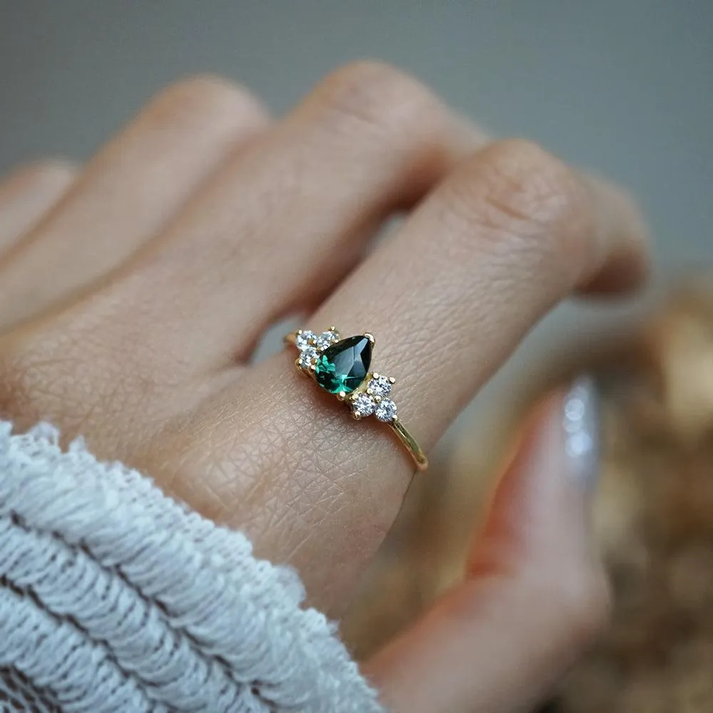 14K Forest Tourmaline Classic Ring