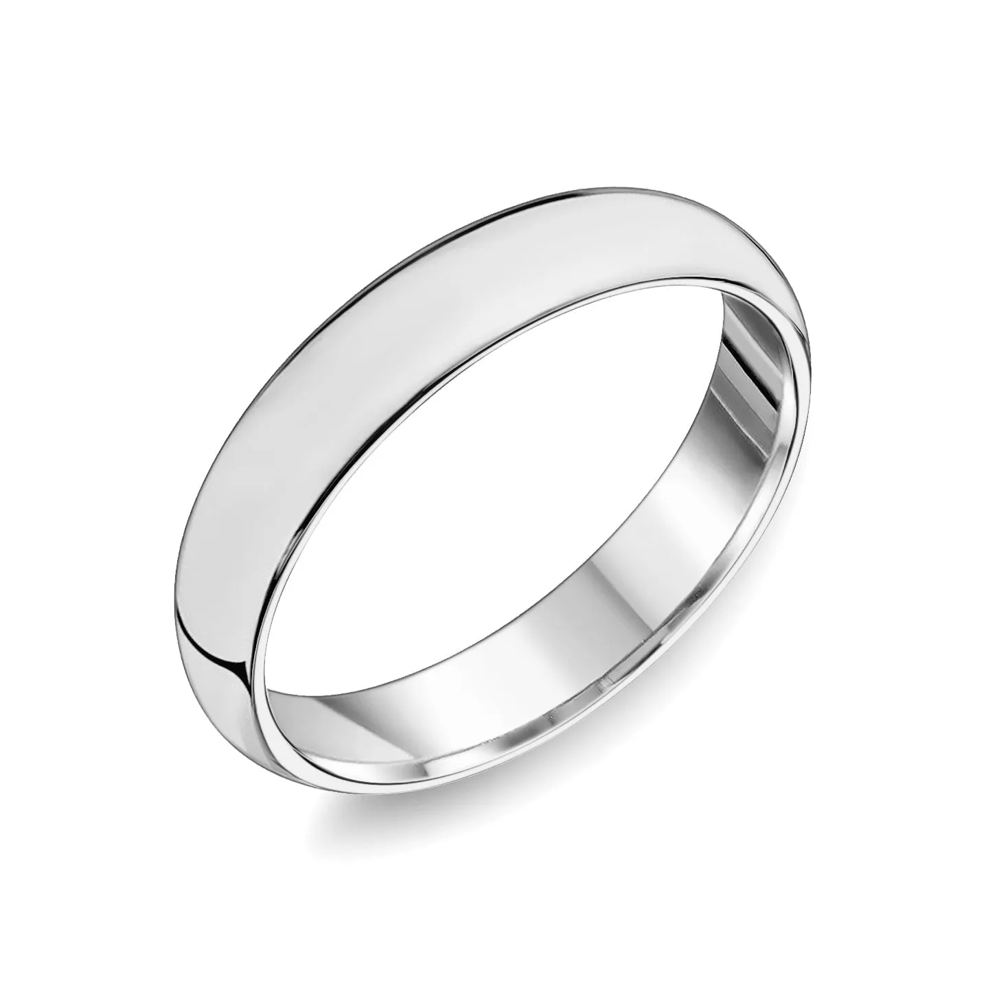 18K High Polished Half Round Comfort Fit Wedding Band