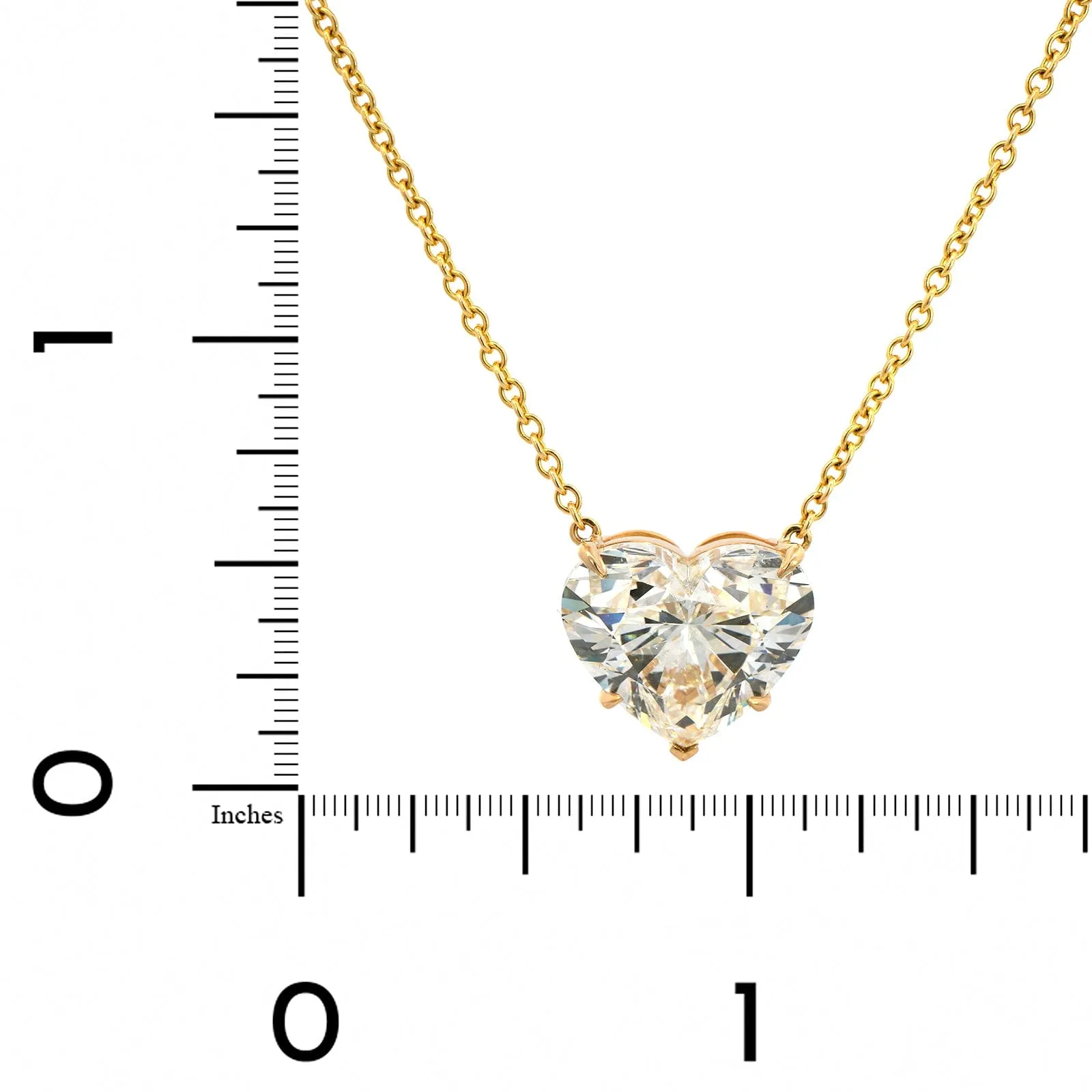 18K Yellow Gold Diamond Heart Pendant Necklace