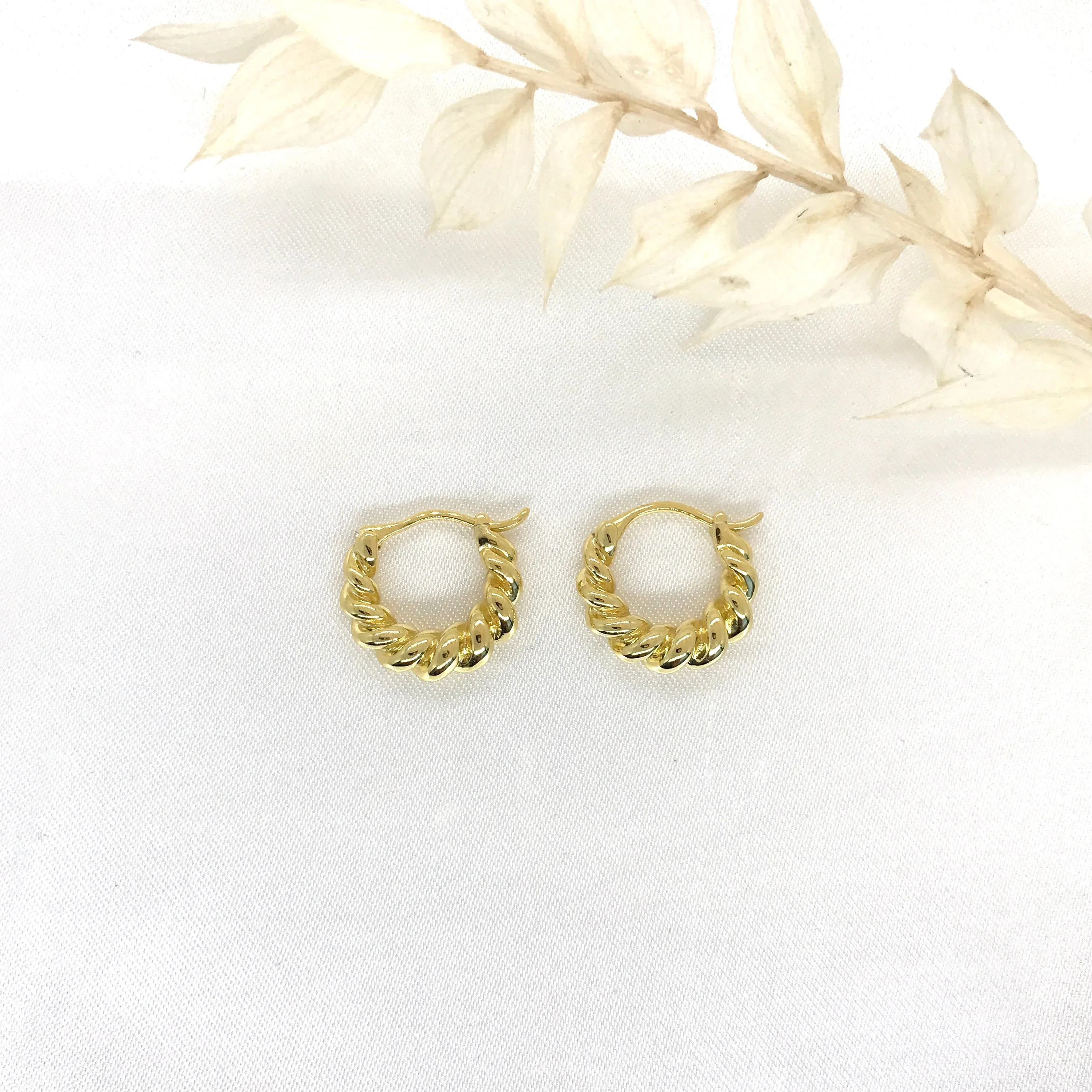 18k/925 Vermeil Twist Hoops