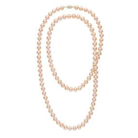 35-inch 7.5-8.0 mm AA  Pink to Peach Freshwater Pearl Necklace