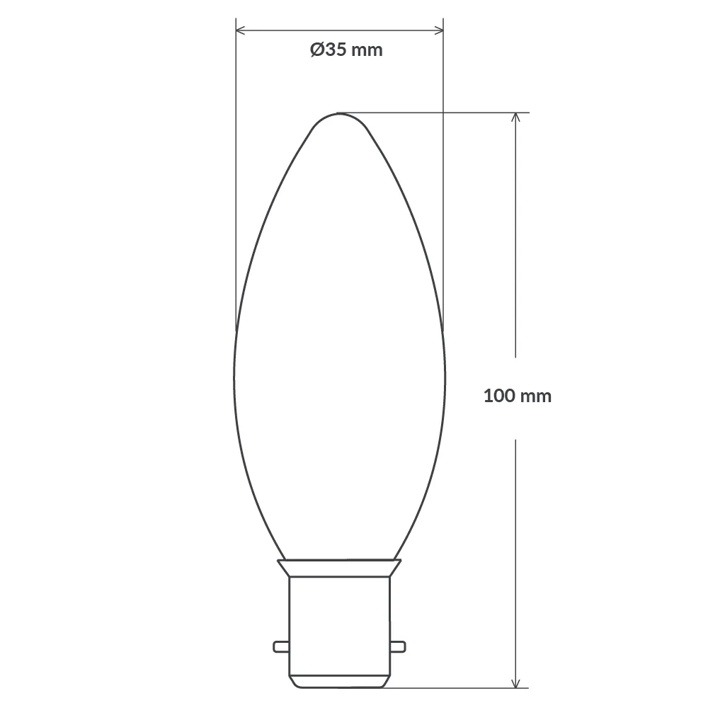 6W Candle LED Bulb B22 Clear in Natural White