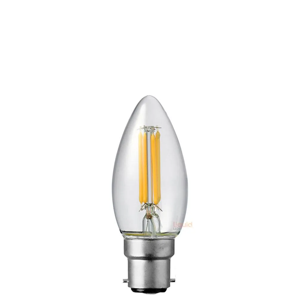 6W Candle LED Bulb B22 Clear in Natural White