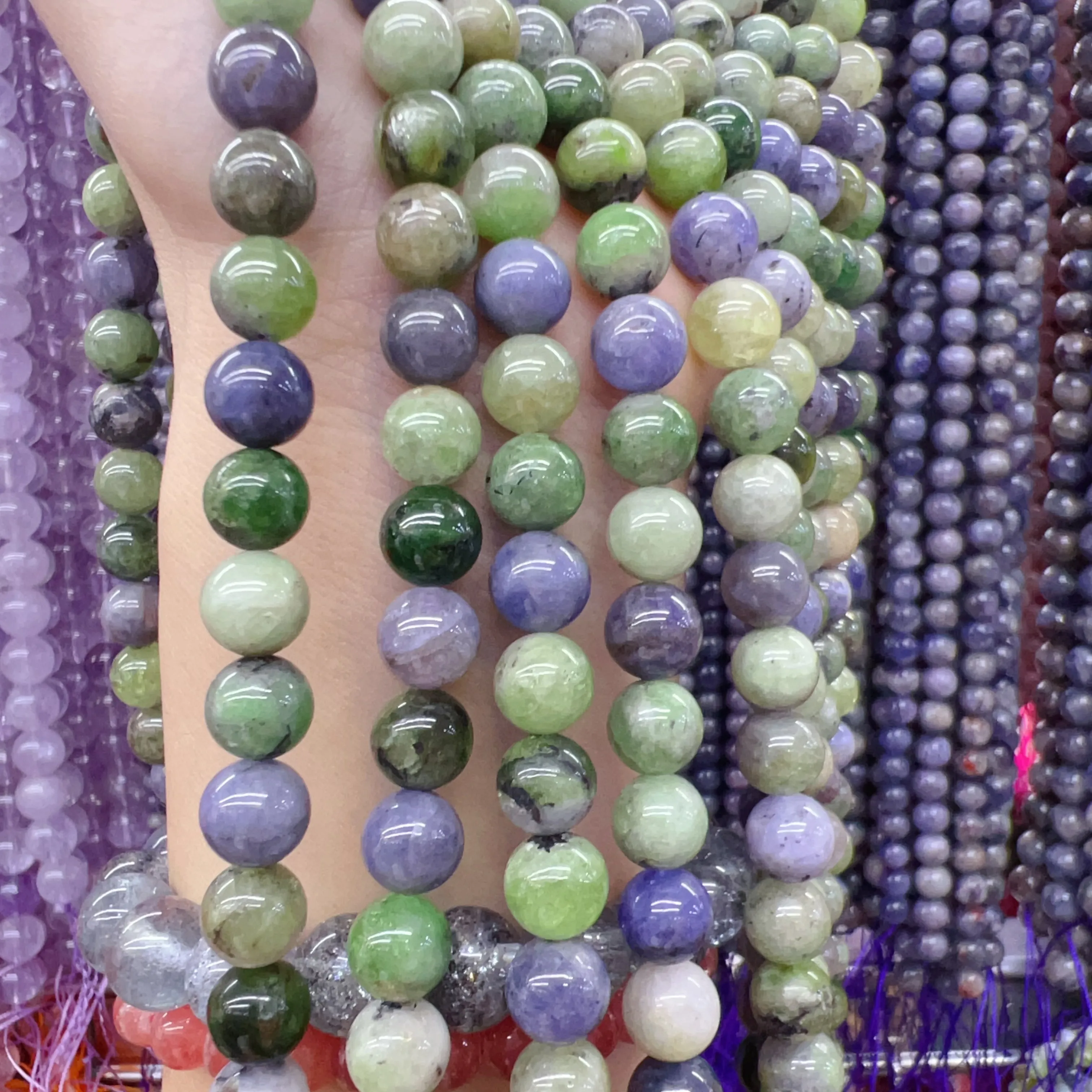 8mm Natural Assorted Tanzanite Round Bead Strands for DIY Jewelry Project