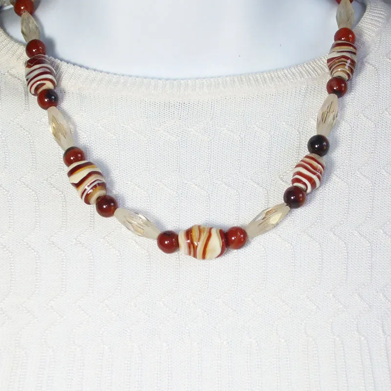 Adaluz  Brown/Tan Bead Necklace