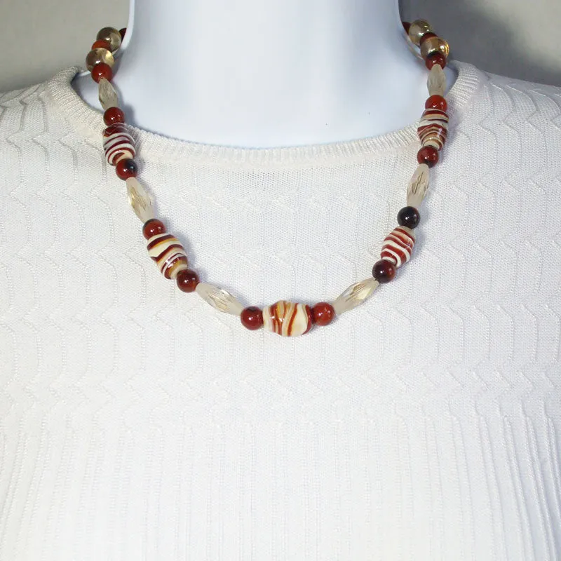 Adaluz  Brown/Tan Bead Necklace