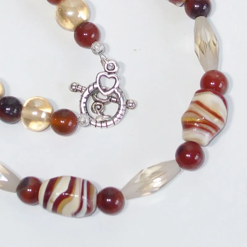 Adaluz  Brown/Tan Bead Necklace