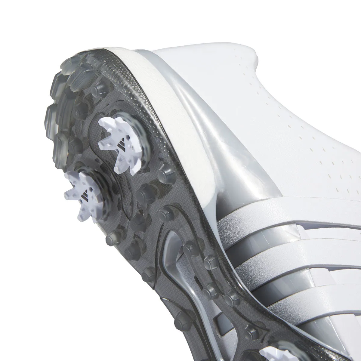 adidas Tour360 24 Boost Golf Shoes - White/White/Silver Metallic