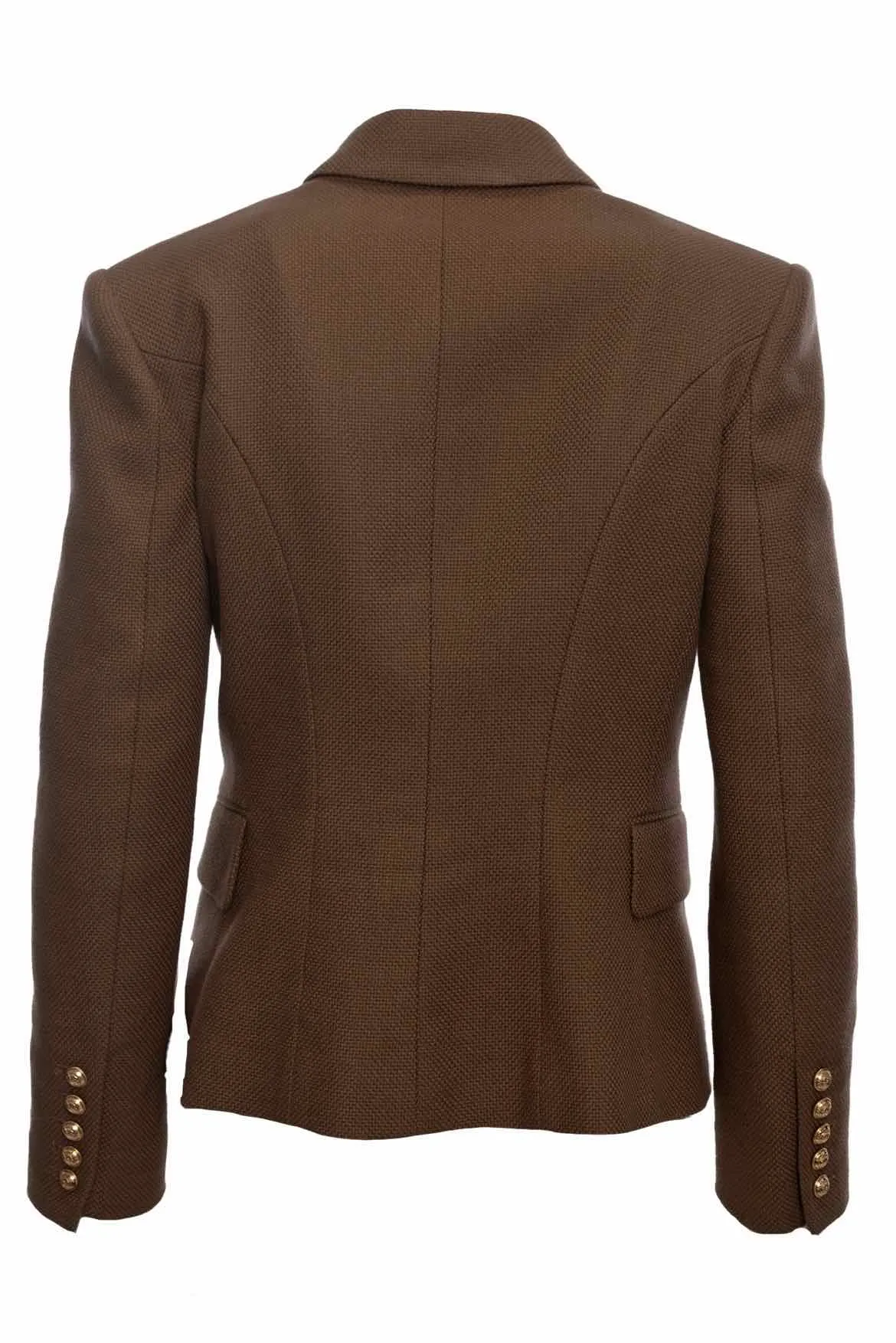 Balmain Size 38 Double Breasted Cotton Blazer