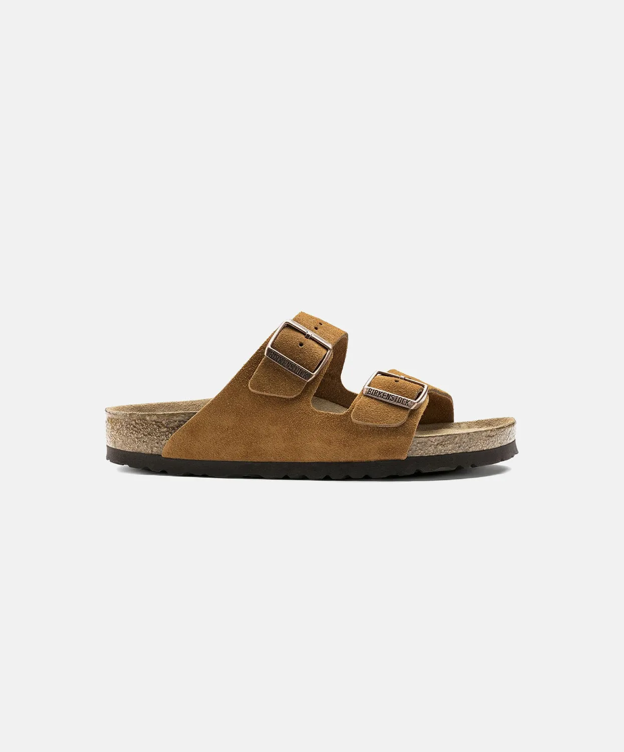 Birkenstock Arizona Suede Leather Mink Soft Footbed Sandals