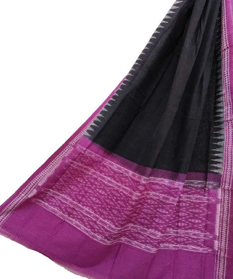 Black purpel handwoven cotton sambalpuri dupatta