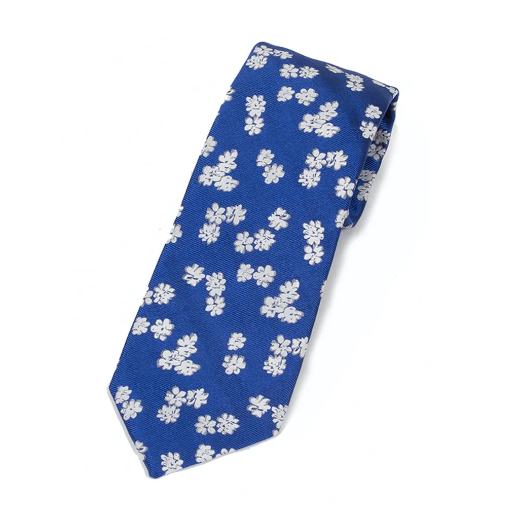 Blue Floral Silk Tie