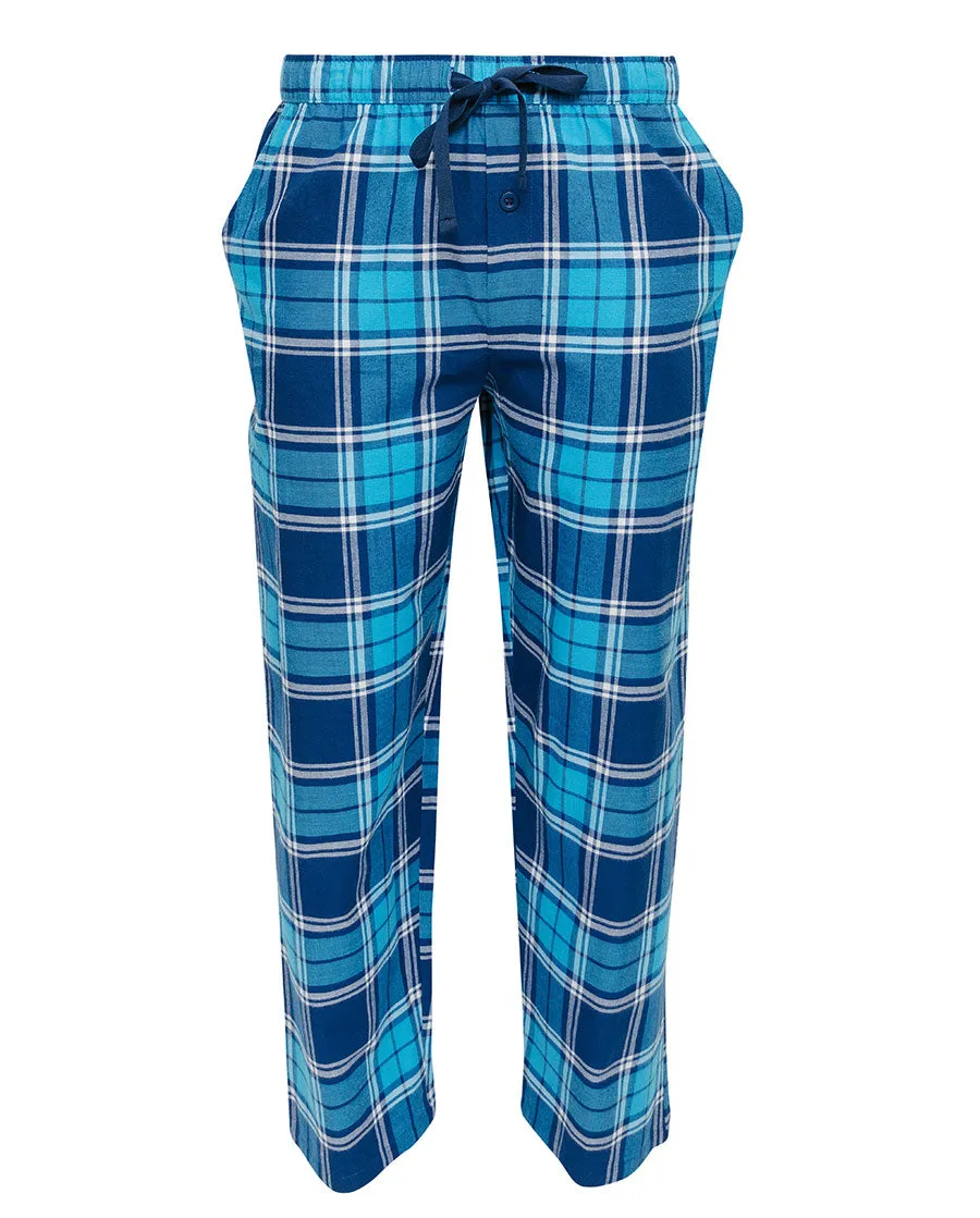 Brushed Blue Check Pyjama Bottoms