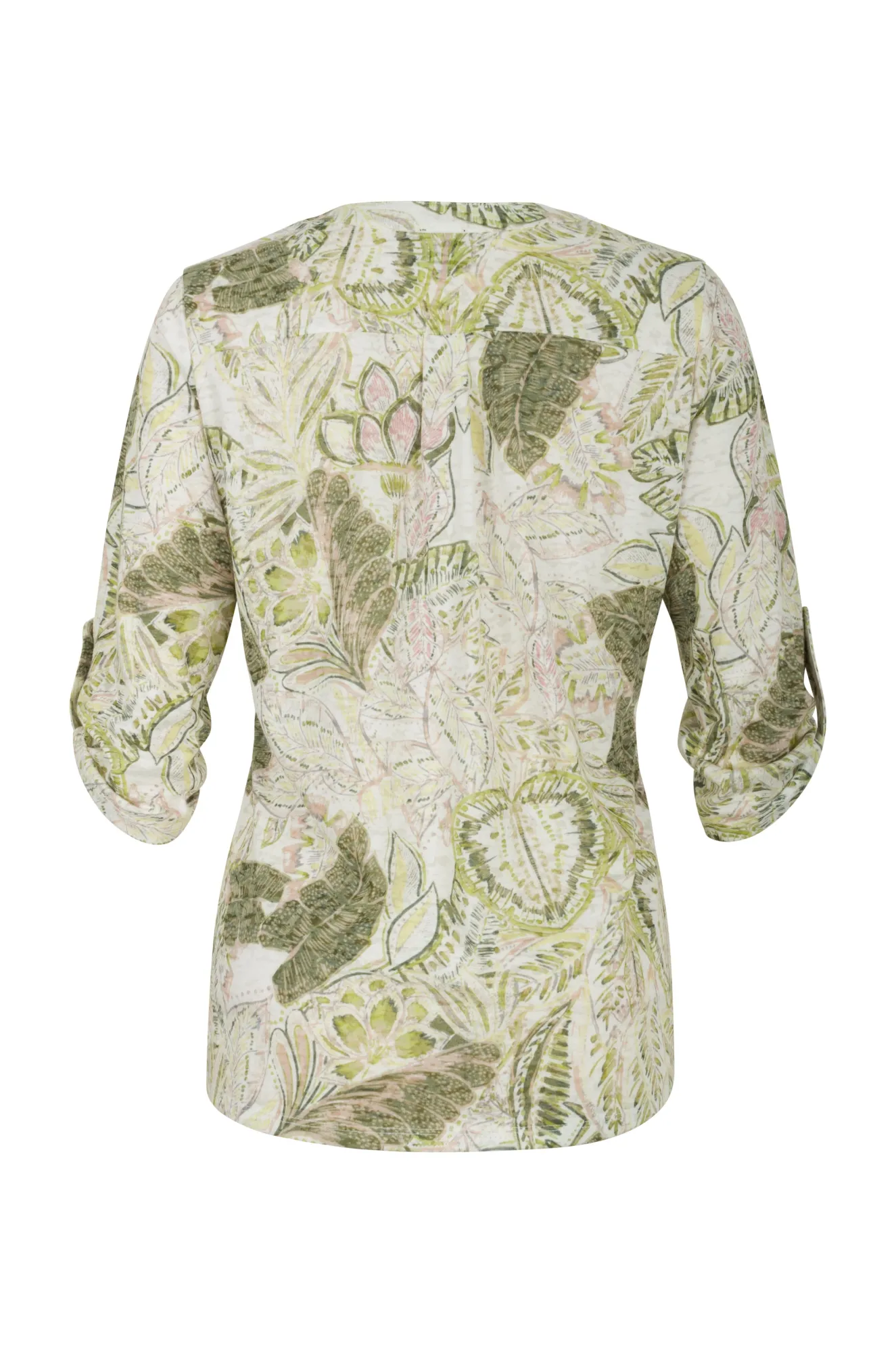 Burnout Tunic with 3/4 sleeve | GREEN JUNGLE | 6063AR