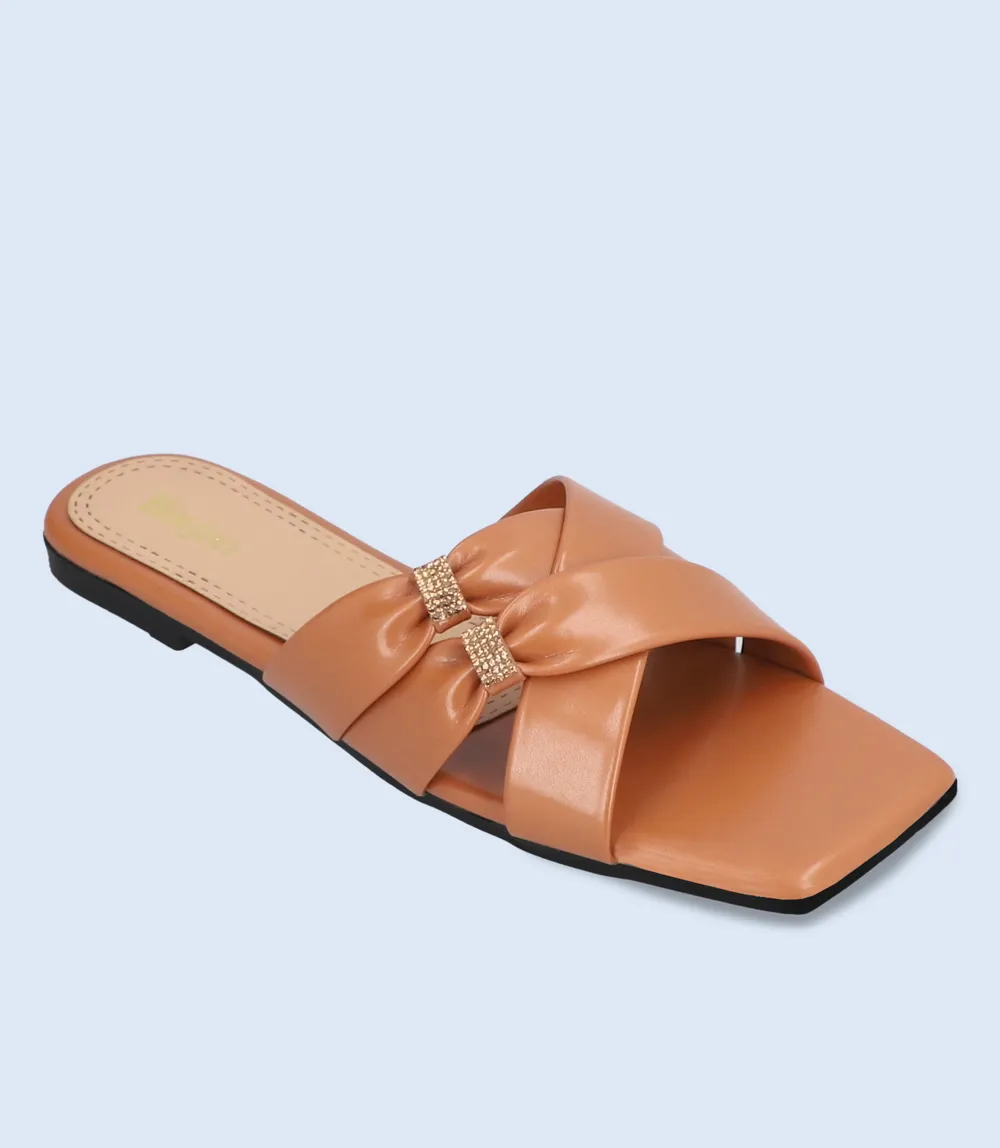 BW9464-TAN-Women Slipper