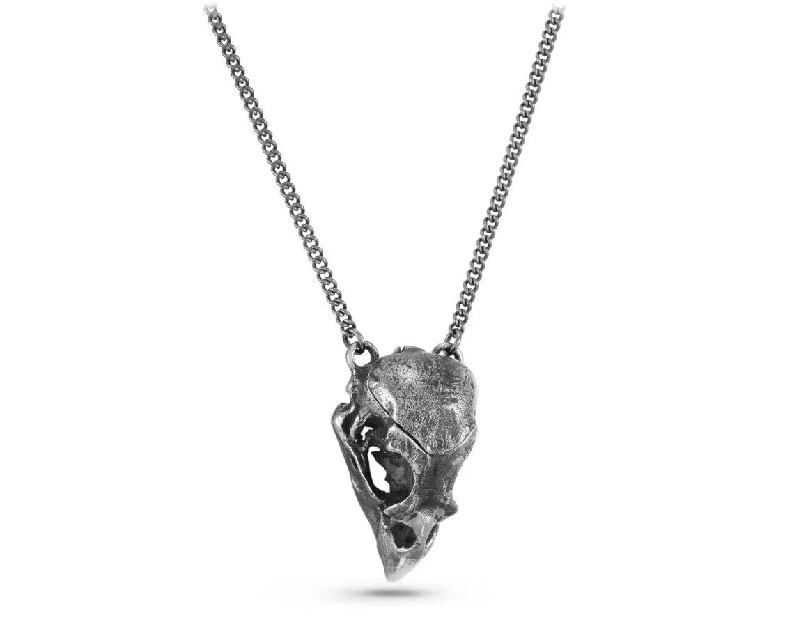 Cardinal Skull Locket - Silver