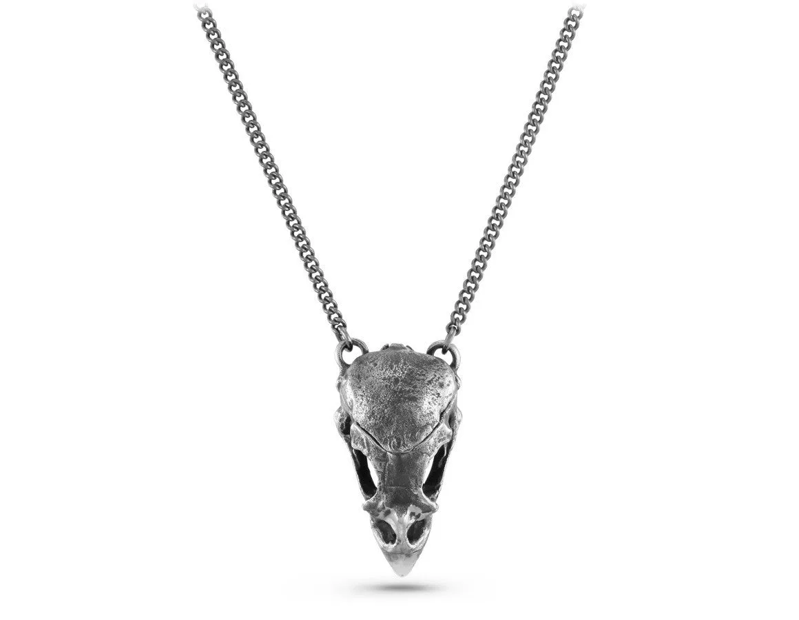 Cardinal Skull Locket - Silver