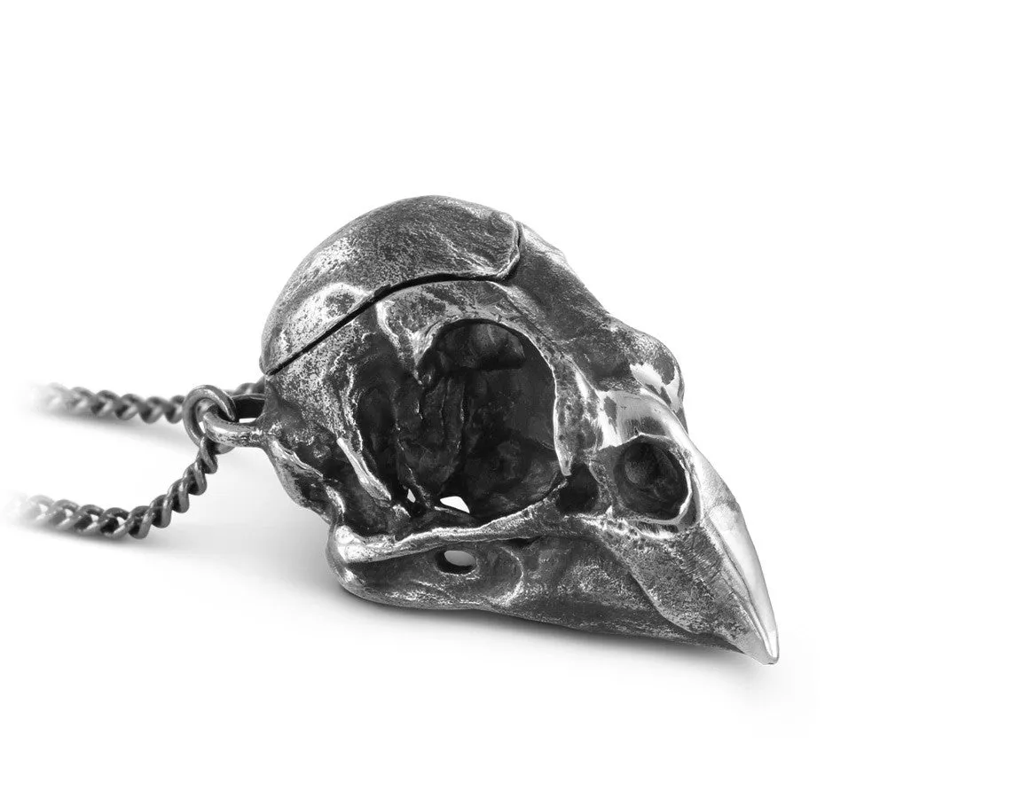 Cardinal Skull Locket - Silver