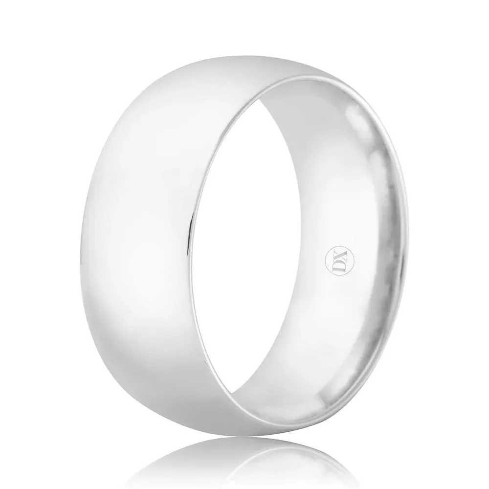 Classic Comfort 8mm - 9ct White Gold