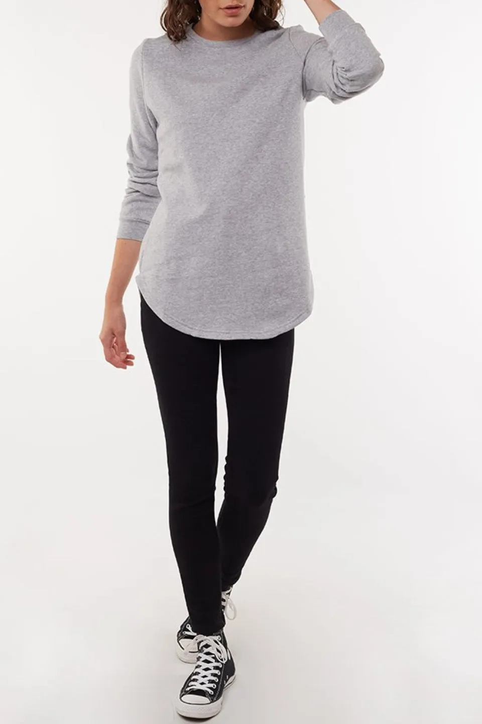 Classic Grey Marle Crew Fleece