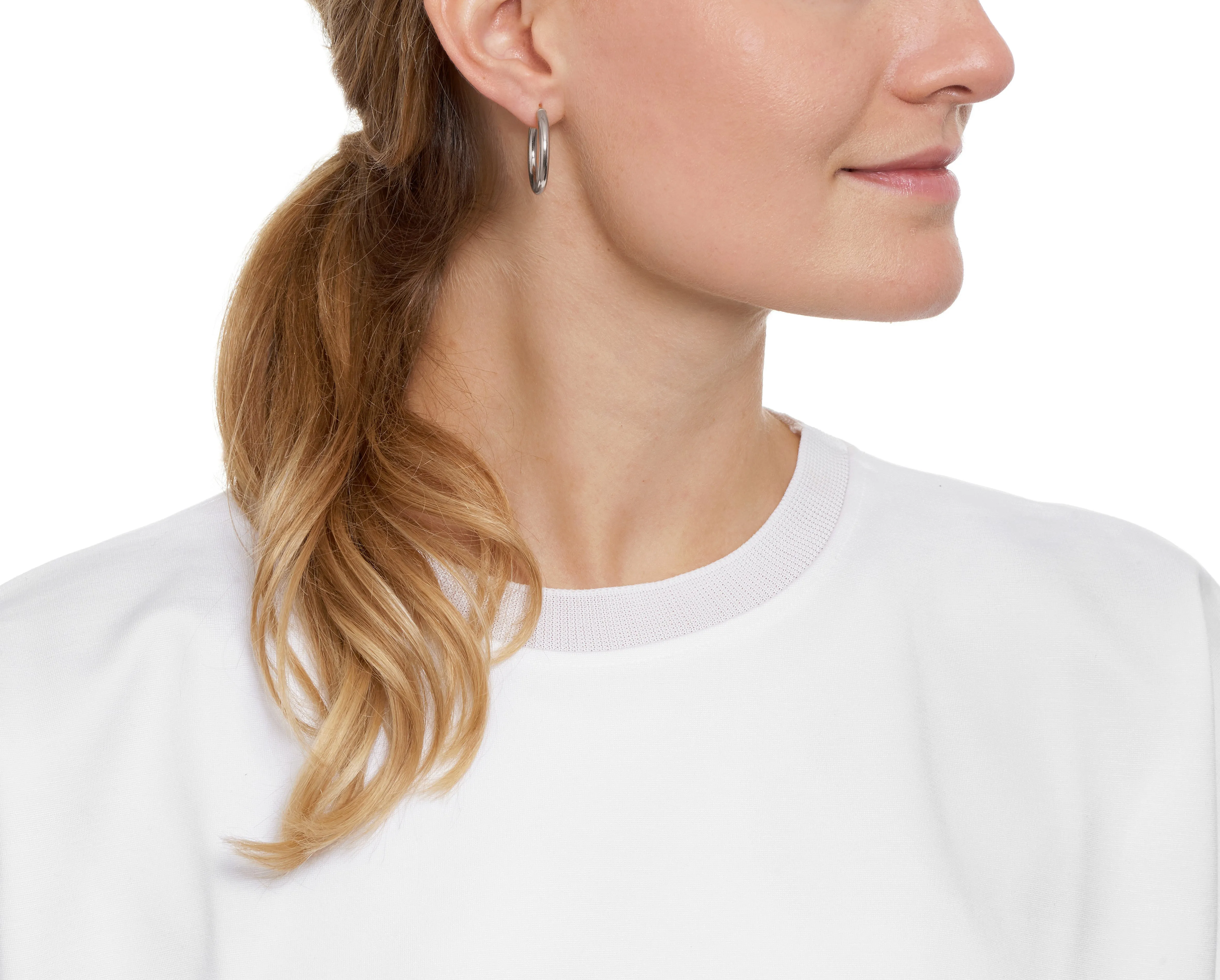 Classic, 'Shiny Tube' Hoop Earrings