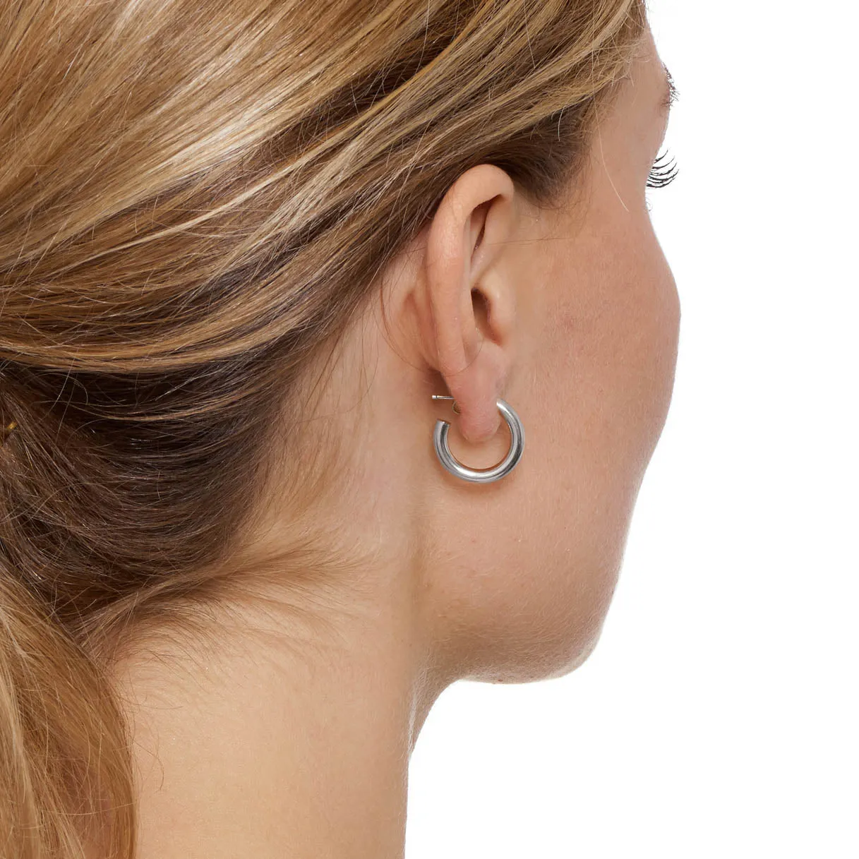 Classic, 'Shiny Tube' Hoop Earrings