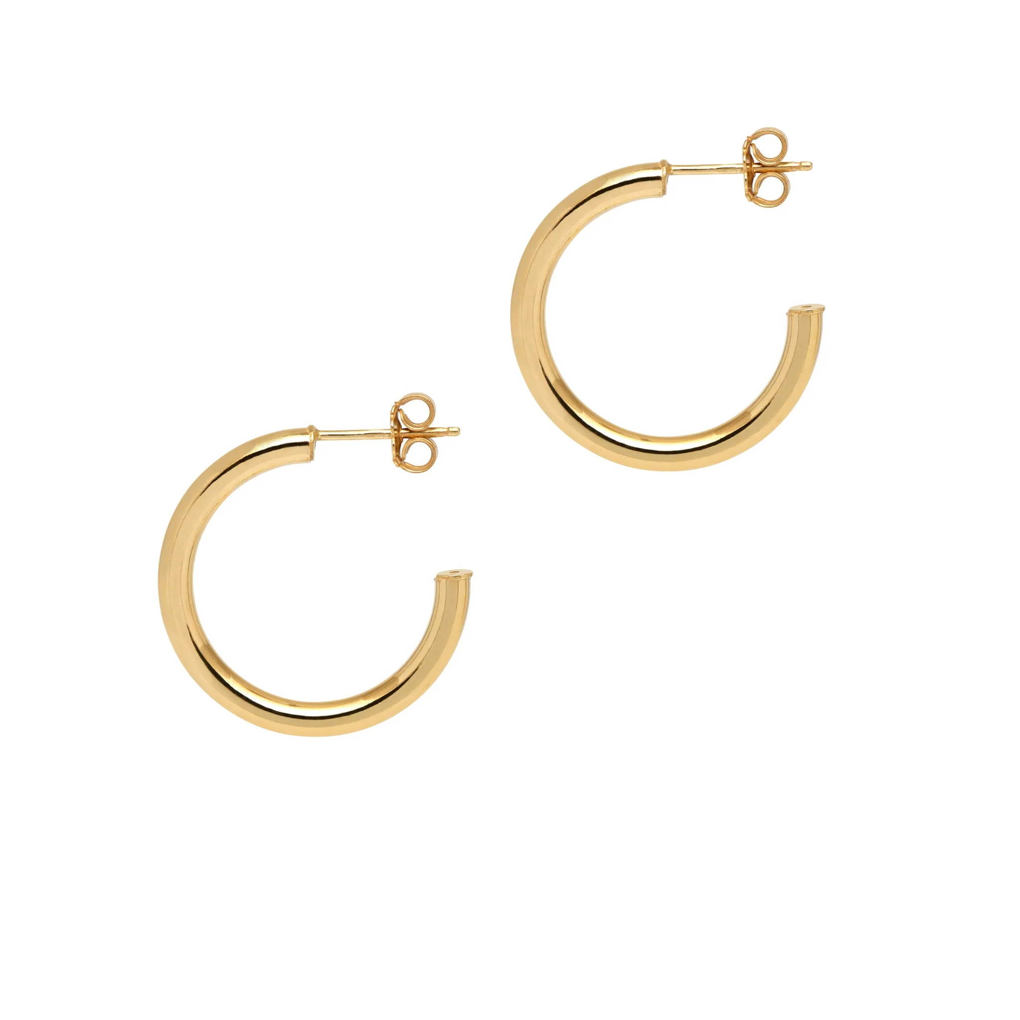 Classic, 'Shiny Tube' Hoop Earrings