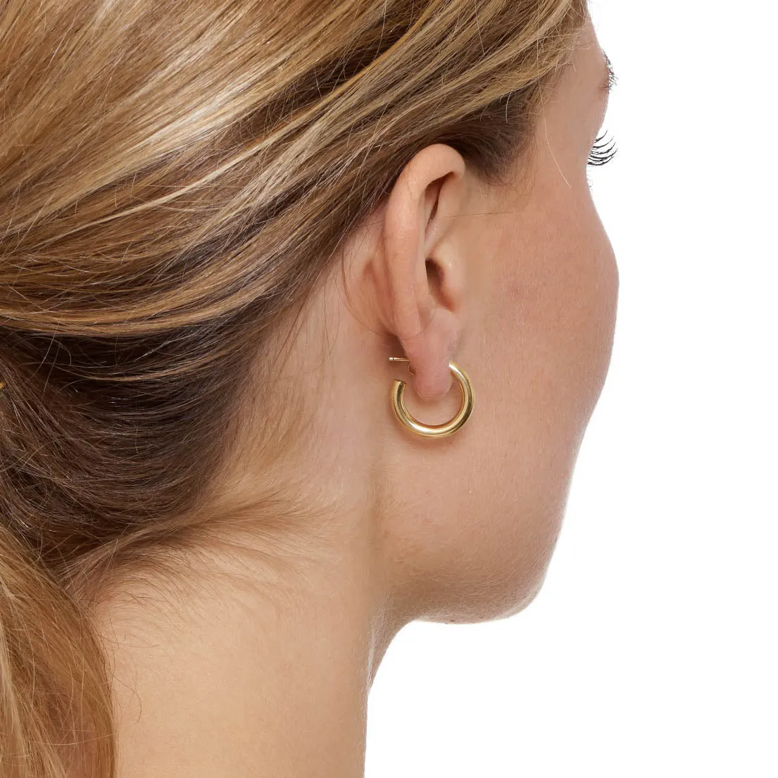 Classic, 'Shiny Tube' Hoop Earrings