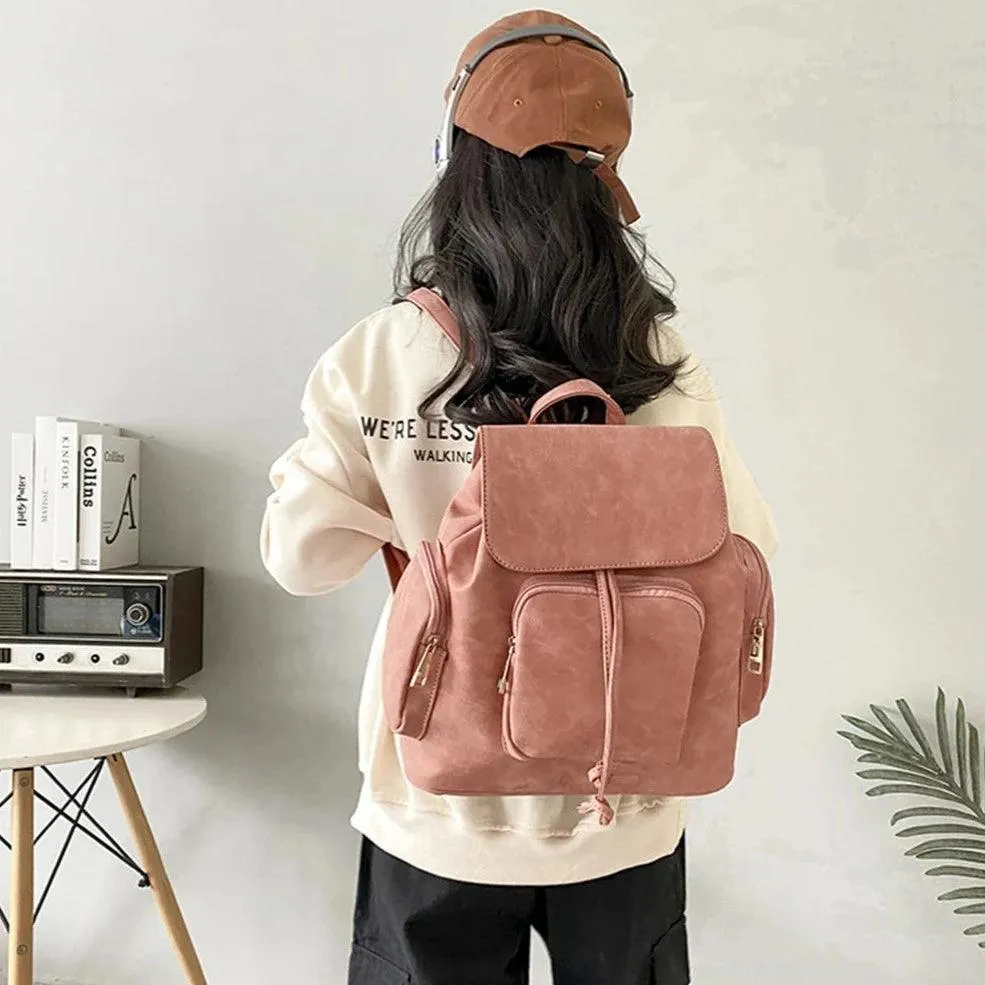 Cool Backpack - Fashion Leather Vintage Shoulder Bag (QD154)