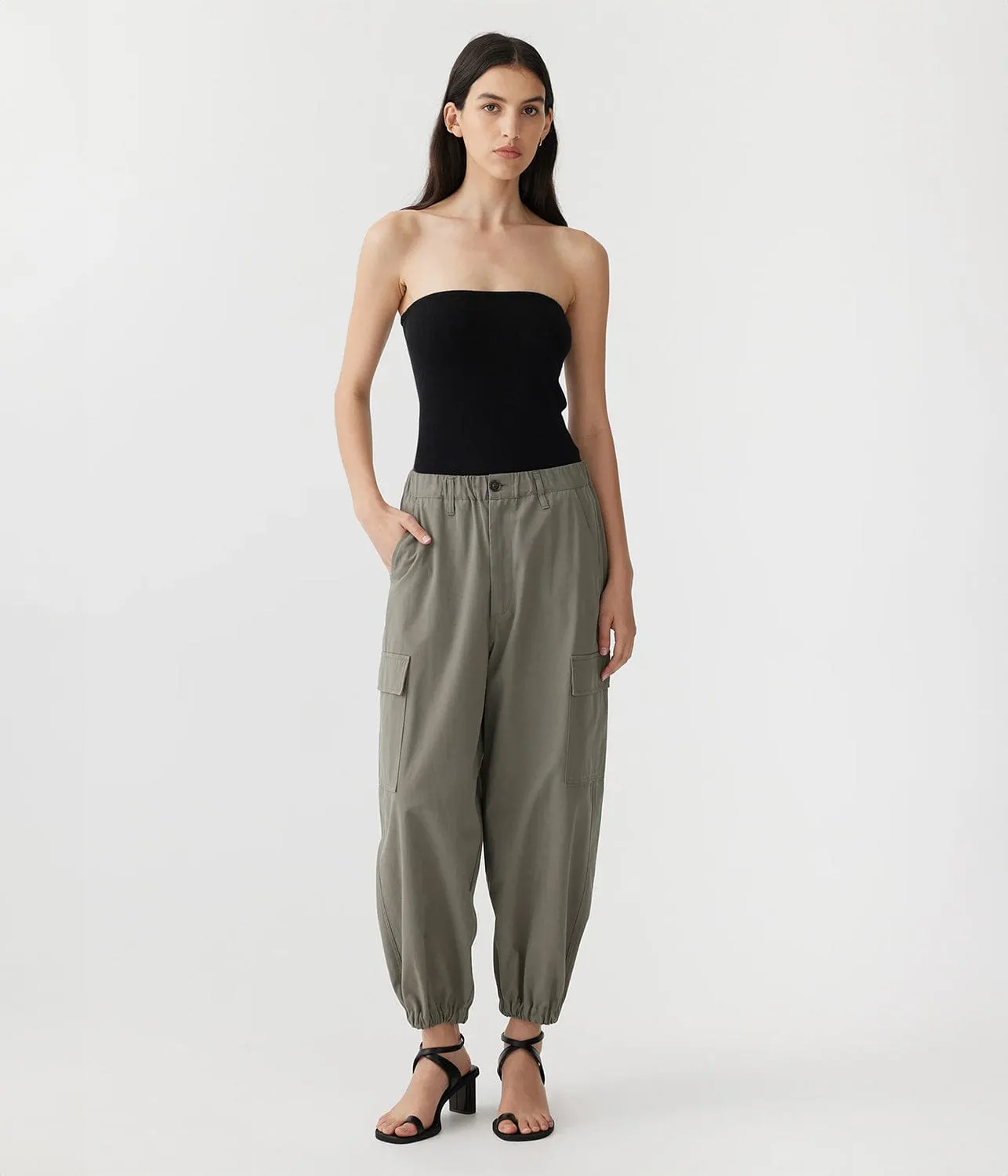 COTTON CARGO PANT- SMOKEY OLIVE