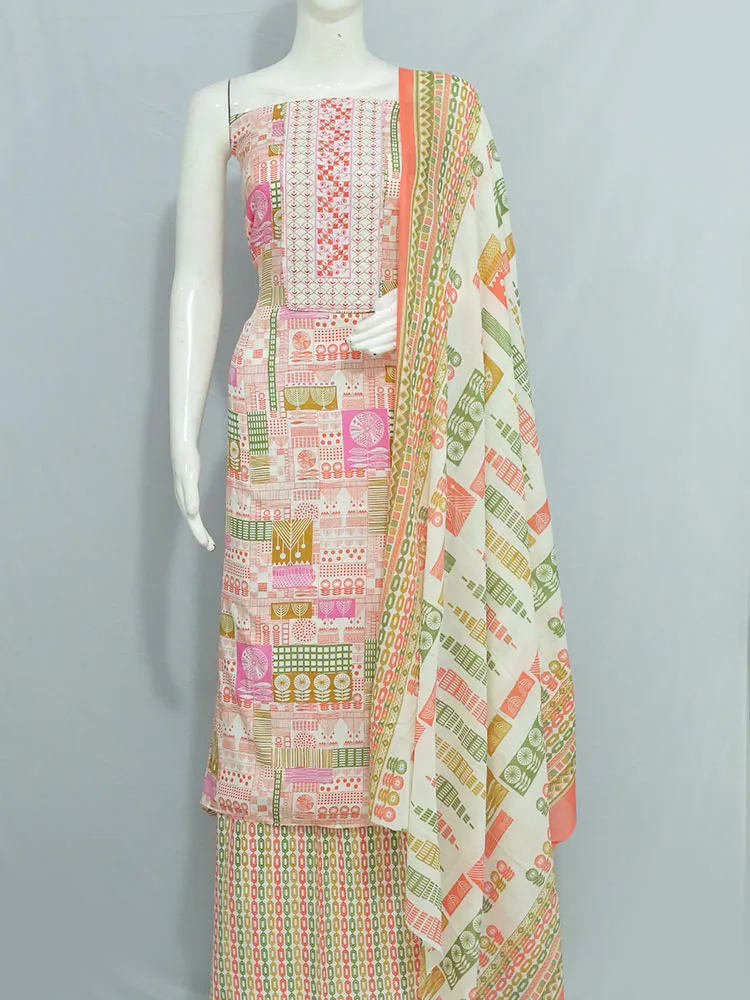 Cotton mix Printed Churidar Material