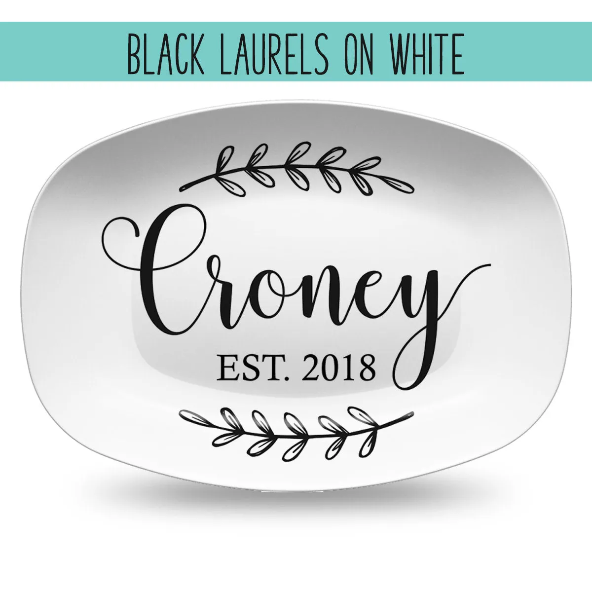 Custom Farmhouse Laurels Personalized Platter