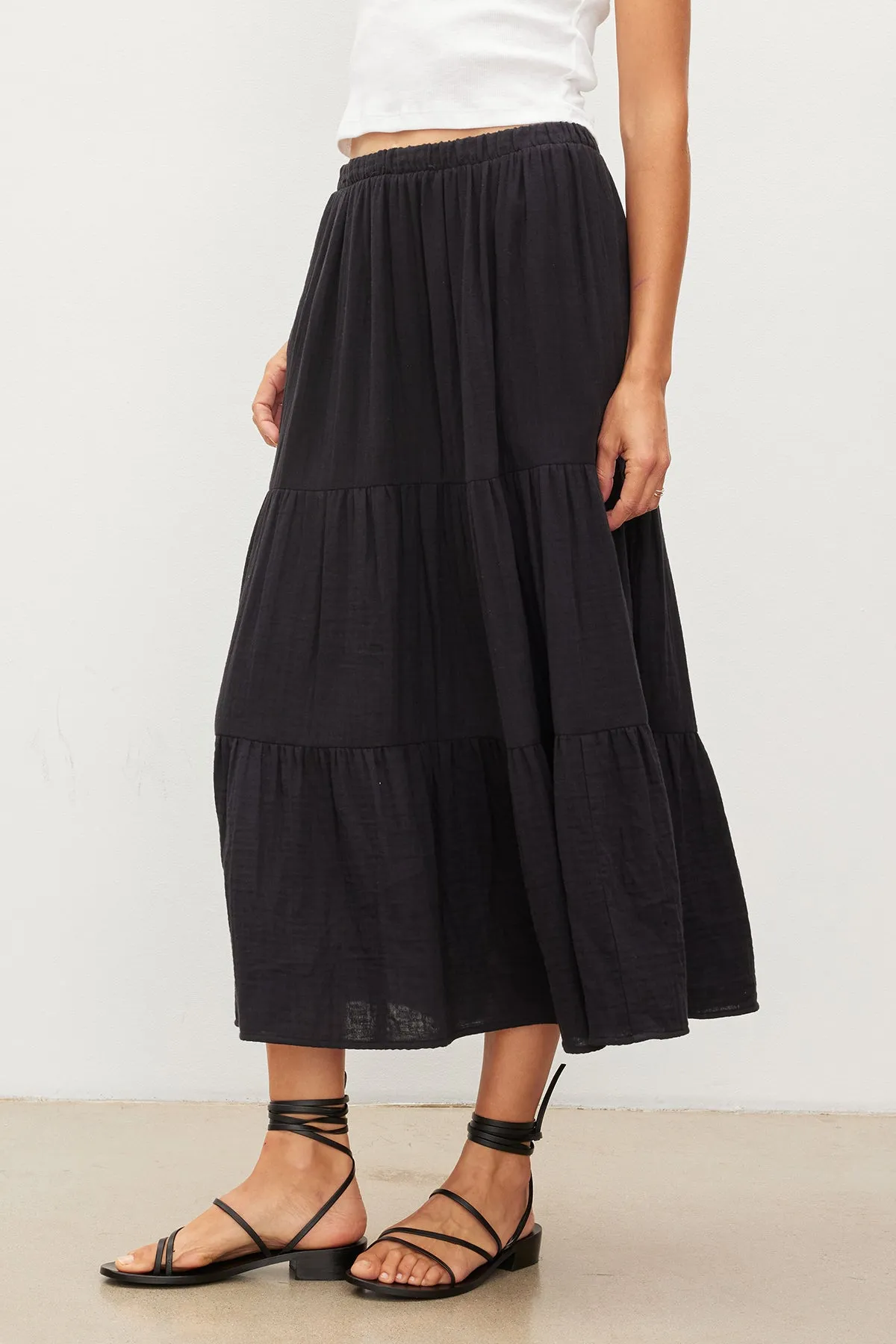 DANIELLE COTTON GAUZE TIERED SKIRT