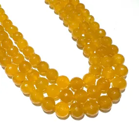 Dyed Yellow Faceted Jade - 10mm