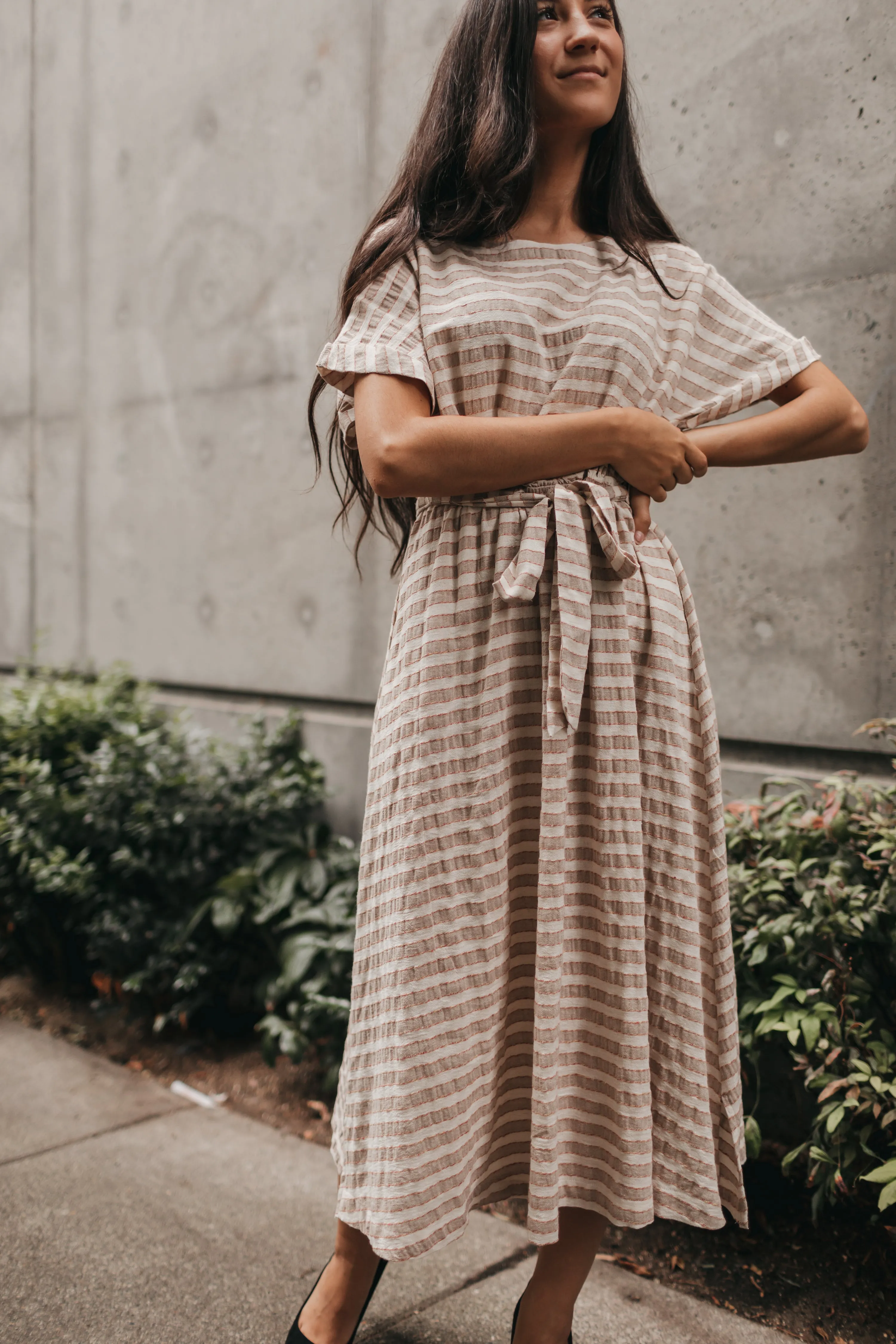 Eva Midi Dress in Khaki