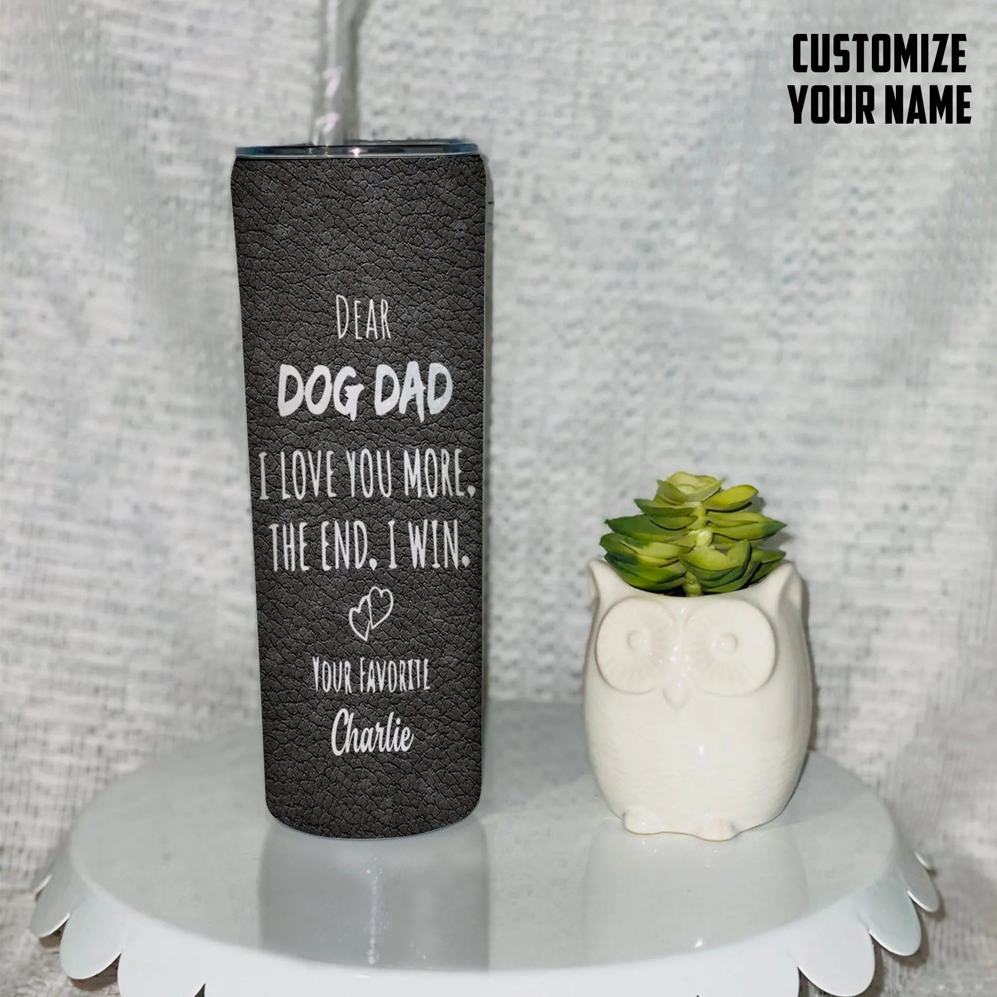 Gearhuman 3D Dear Dog Dad Fathers Day Gift Custom Name Tumbler German Shepherd Dog