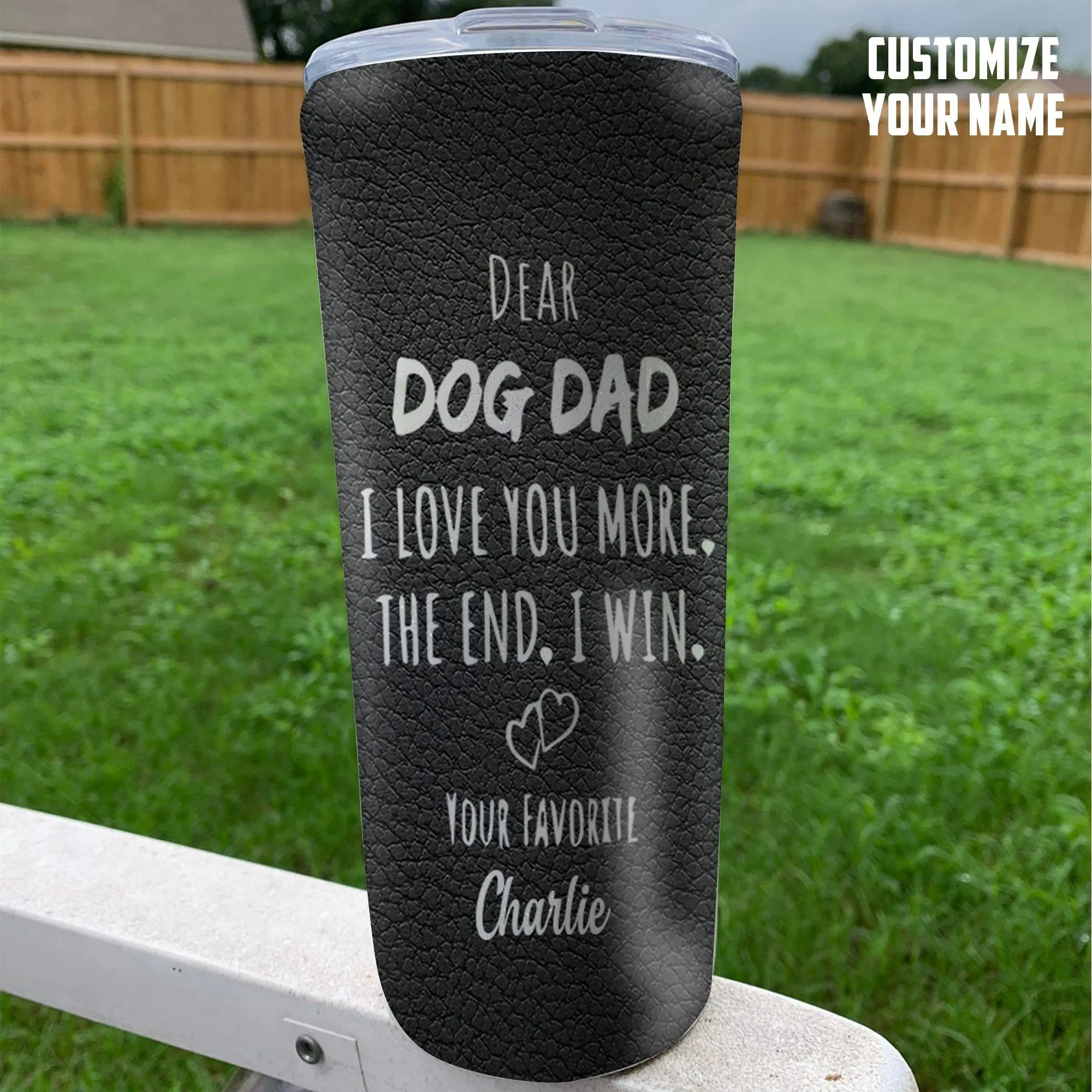 Gearhuman 3D Dear Dog Dad Fathers Day Gift Custom Name Tumbler German Shepherd Dog