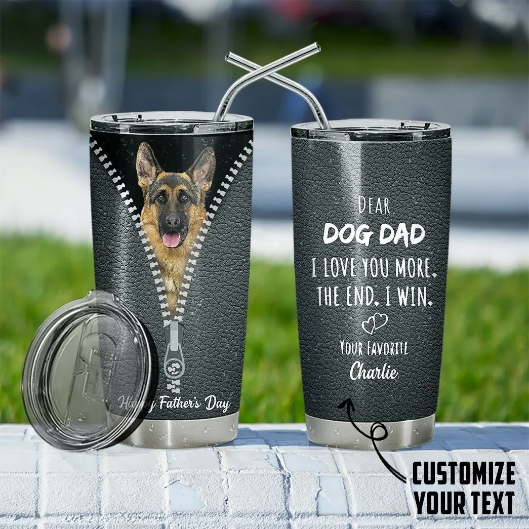 Gearhuman 3D Dear Dog Dad Fathers Day Gift Custom Name Tumbler German Shepherd Dog