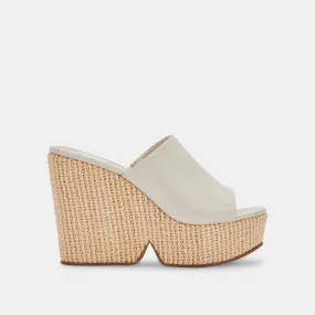 GILMA WEDGES IVORY LEATHER