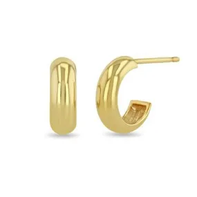 Gold Half Round Huggie Hoops