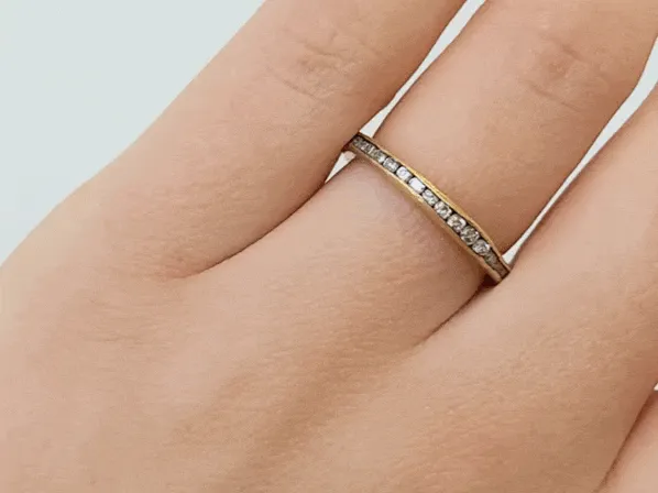 Gold Irregular Channel-Set Diamond Ring - 0.50 tcw