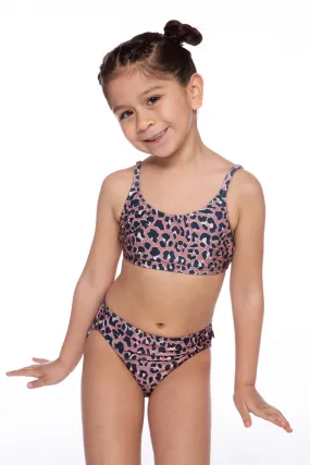 High Shine Plus Two Piece Swimsuit - Taupe Black Leopard