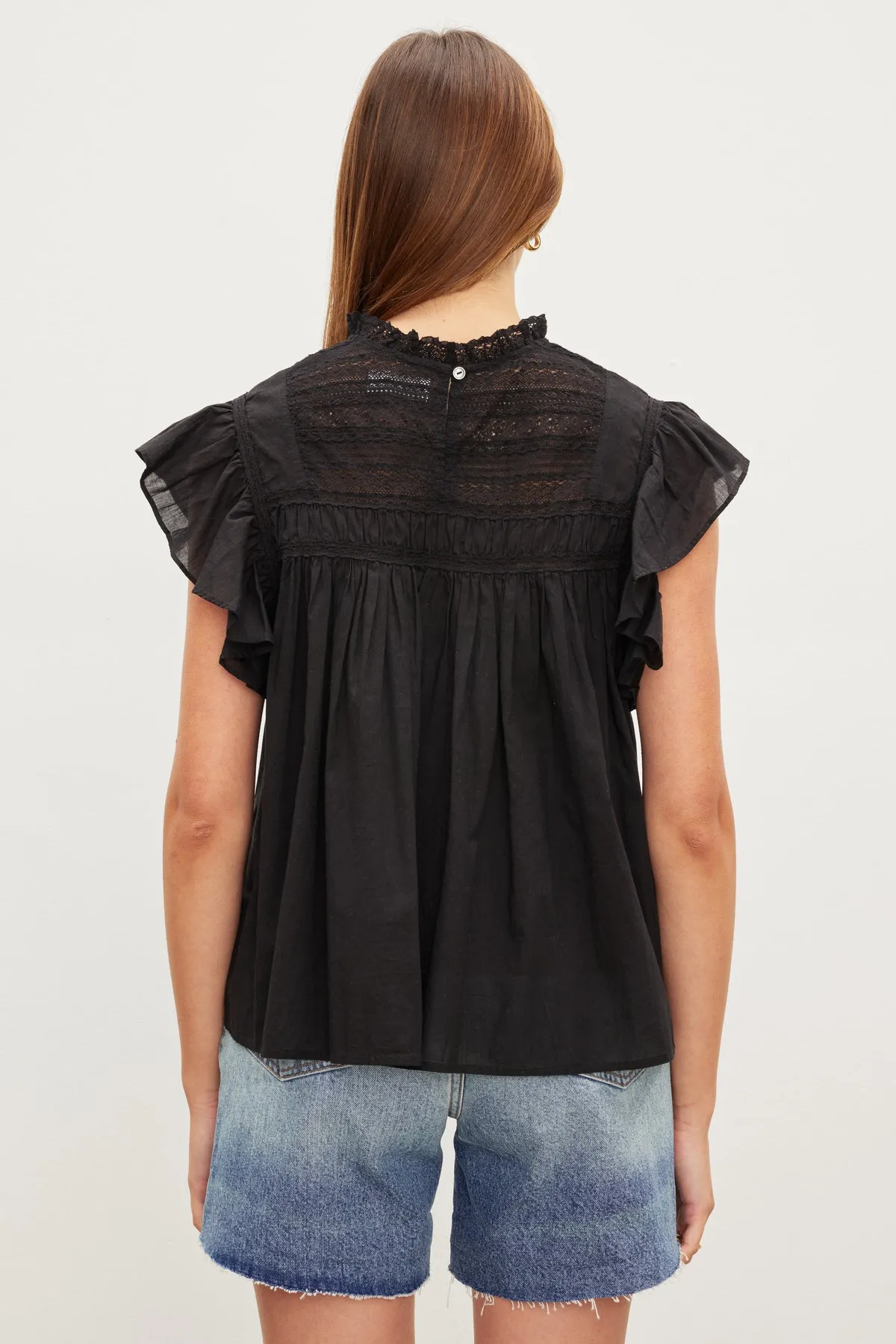 INESSA COTTON LACE TOP - VELVET