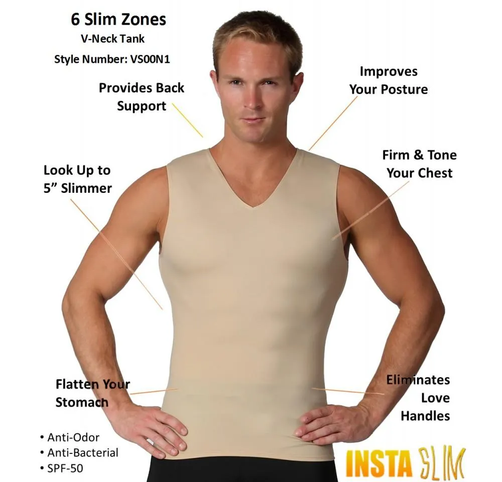 Insta Slim Big & Tall Compression V-Neck Tank VS00N1BT