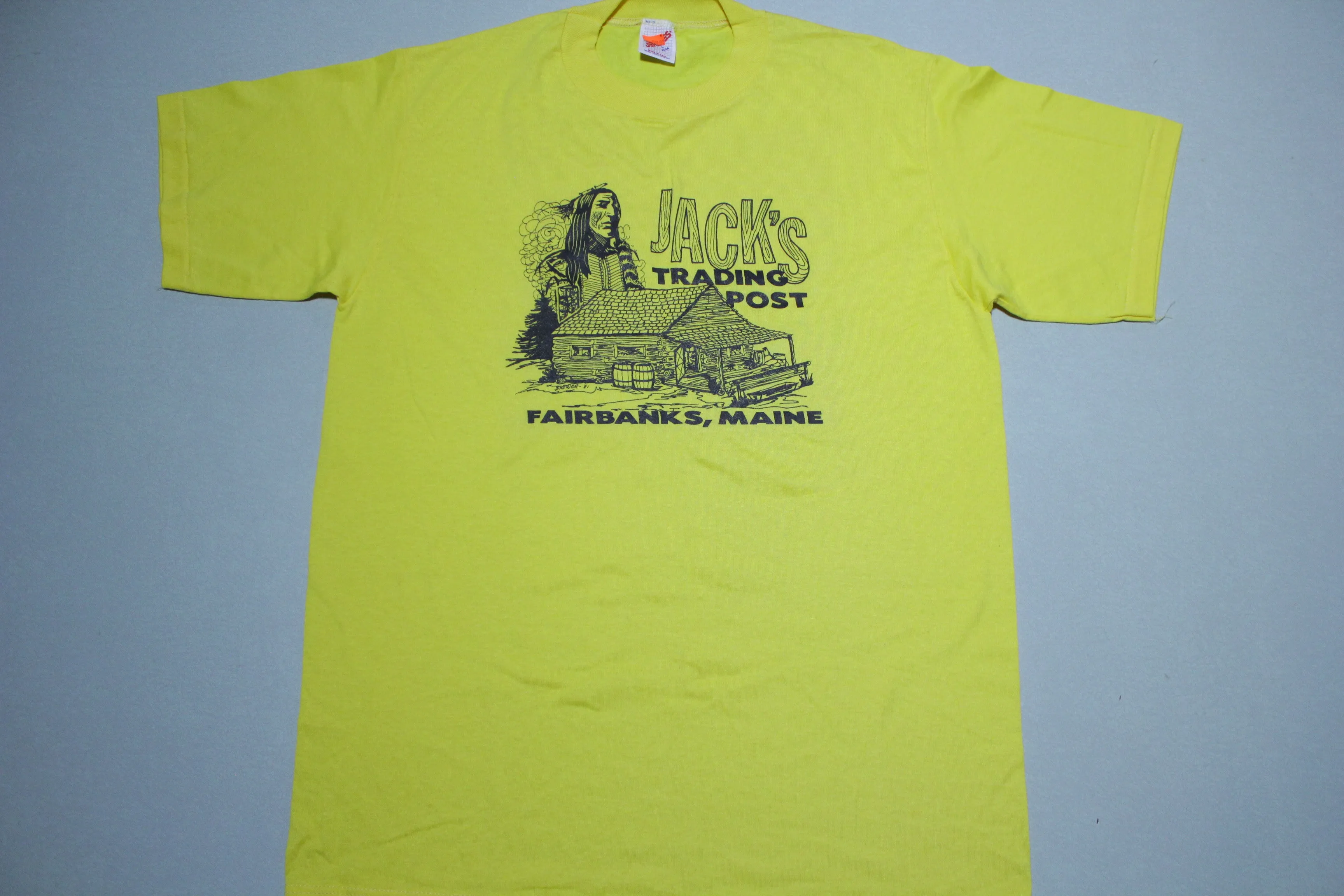 Jack's Trading Post Vintage 80's Fairbanks Maine USA Deadstock Tourist T-Shirt