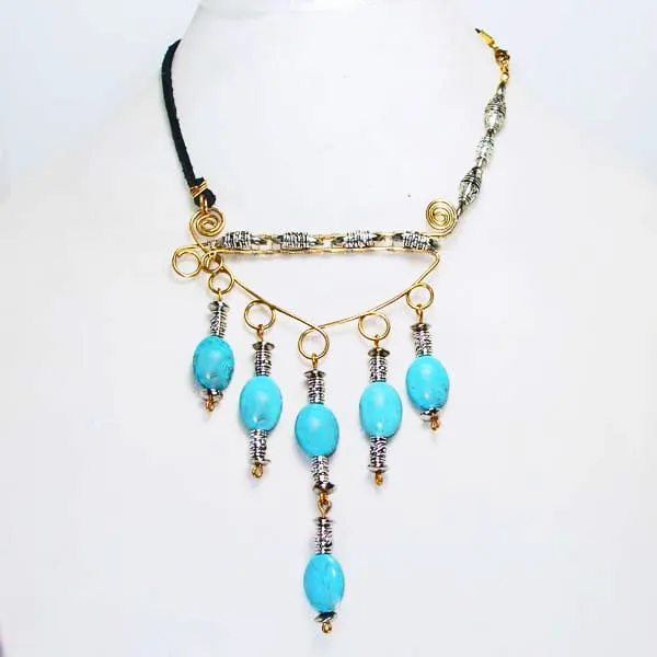 Kaelynn Wire Beaded Necklace