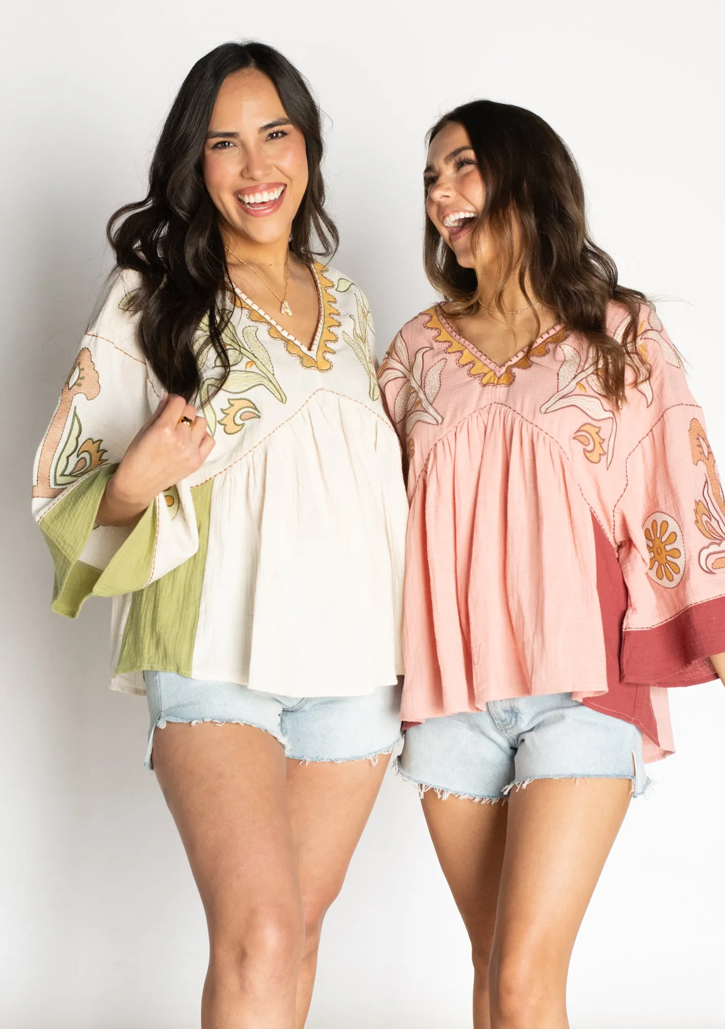 Love in Your Eyes Light Pink Embroidered Top